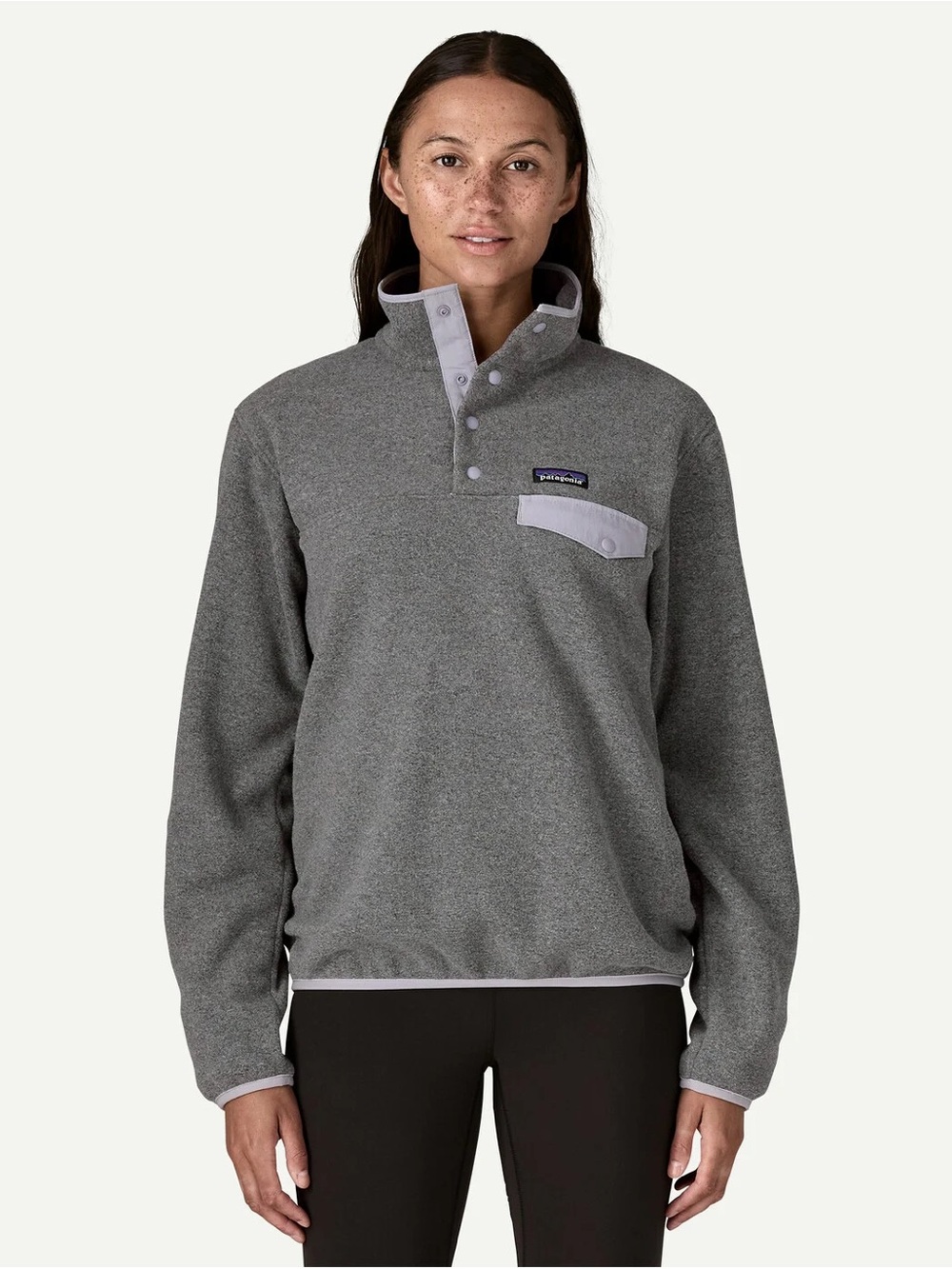 PATAGONIA- Lightweight Synchilla Snap-T Fleece Pullover Nickel and Purple Size S
